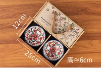 YCB-217 Superbe Nouvelle Collection – Ensemble de 6 Bols en Porcelaine Style Japonais pour la Maison, Coffret Cadeau, Vaisselle en Céramique
