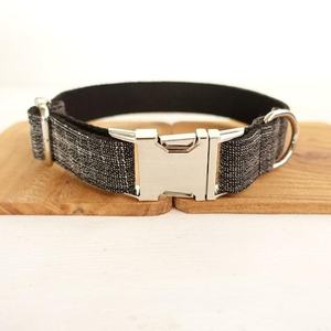 Fabrik Großhandel personal isierte Tweed Hunde halsband mit verstellbaren Riemen benutzer definierte Gravur Logo stilvolle Haustier Halsband - Product Image 5