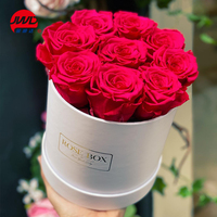 Boîte à fleurs ronde en papier de luxe avec couvercle