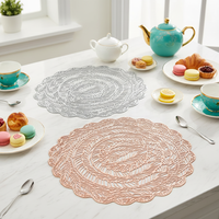 Lot de 4 sets de table modernes ronds en PVC tressé écologique de haute qualité, imperméables et antidérapants pour la protection de la table à manger