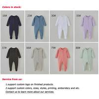 Grenouillère à Manches Bébé en Coton Bio Certifié 100% GOTS pour Nouveau-nés, Combinaison Zippée Unie, Vêtements pour Bébés