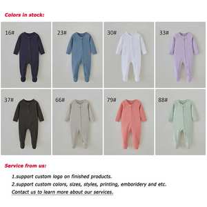 Baju Bayi Organik Katun Bersertifikat GOTS 100% untuk Bayi Baru Lahir, Romper Polos dengan Ritsleting, Pakaian Bayi - Product Image 3