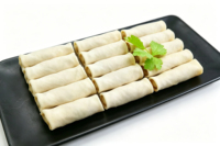100g de rouleaux de printemps croustillants aux légumes, surgelés, prêts à frire, collation asiatique, IQF, co-package, OEM, service alimentaire en gros