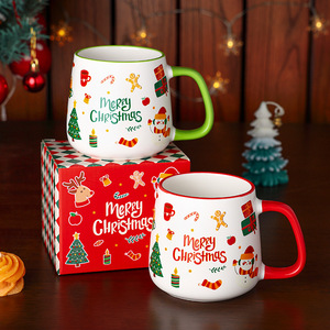 Taza de Cerámica con Dibujos Animados Navideños de 400 ml, Impresión Serigráfica, Regalo Navideño para Uso General - Product Image 1