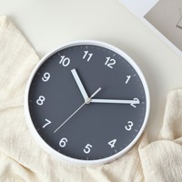 Horloge murale minimaliste contemporaine à cadran unique de 30 mm d'épaisseur, affichage analogique à aiguilles en plastique, mouvement à quartz, pour salon