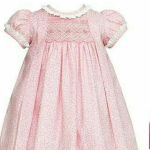 Beautiful Design Smoked <b>Toddler</b> Handmade Printed Dress with Beautiful Embroidery - 2023 - Product Image 1