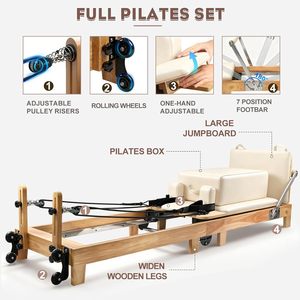 CZFIT Meilleures ventes : Reformer de Pilates en bois d'érable, durable, de qualité commerciale supérieure, équipement d'exercice en promotion - Product Image 6