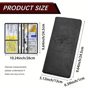 Borsa Porta Documenti per Patente Auto, Portadocumenti Multifunzionale in Pelle PU, Porta Libretto di Circolazione e Assicurazione Auto - Product Image 2