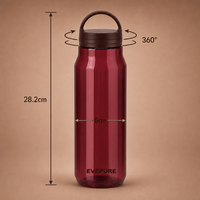 Bouteille d'eau en plastique Tritan durable de 1050 ml, sans BPA, anti-fuite, à large ouverture, facile à nettoyer, pour le bureau, la salle de sport, l'extérieur, OEM ODM