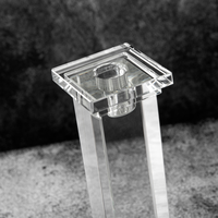 Support de bougie en verre optique biseauté, bougeoir rectangulaire en cristal de qualité supérieure pour la décoration de galeries d'art contemporain