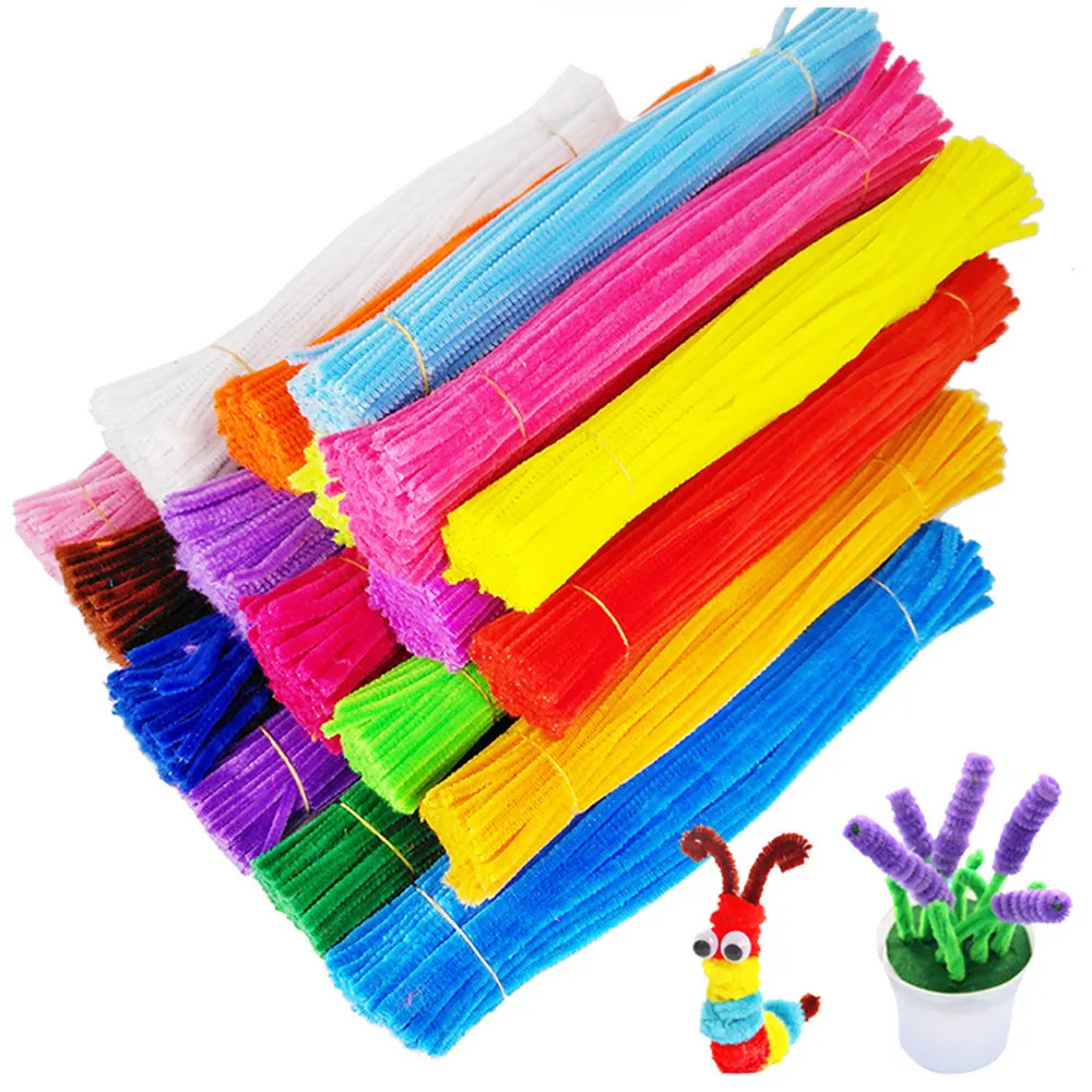 Custom bright colors chenill stem toy colorful pipe cleaners chenille stems christmas party supplies
