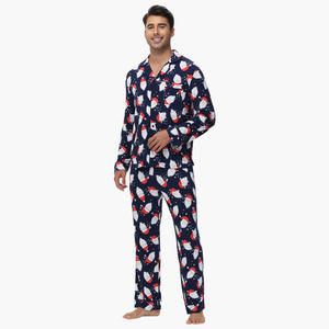 Pijamas Navideños para Hombre, Conjunto de Ropa de Dormir con Cuello Camisero, Pijamas de Manga Larga para Hombre - Product Image 3