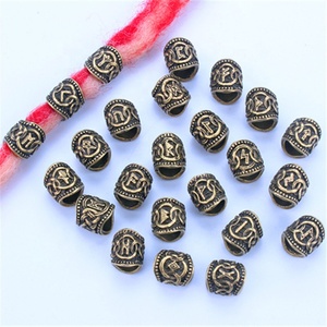 Gran oferta, accesorios de manguito trenzado de <span class=keywords><strong>pelo</strong></span> de runa vikinga de 24 letras para anillos de Rastas, cuentas de <span class=keywords><strong>pelo</strong></span> para trenza sintética - Product Image 5