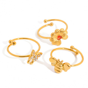 ชุดเครื่องประดับแฟชั่น สแตนเลส ลายดอกเดซี่ ประดับเพทายสีส้ม สร้อยคอ แหวน ต่างหู สำหรับงานปาร์ตี้ - Product Image 5