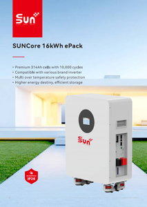 แบตเตอรี่ลิเธียม SUNPLUS Solar LiFePO4 ความปลอดภัยสูง 51.2V 314Ah 16kWh รับประกัน 5 ปี อายุการใช้งาน 10000 รอบการใช้งาน ได้รับการรับรอง CSA SUNCore 16kWh - Product Image 2