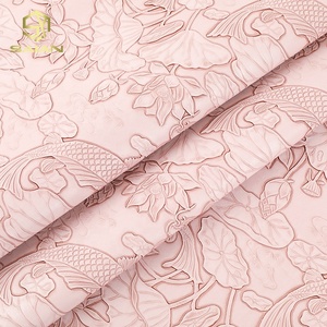 Cuero Sintético de PVC con Relieve Floral 3D en 26 Colores, para Bolsos, Zapatos, Maletas, Manualidades - Product Image 3