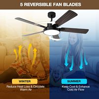 Ventilateur de plafond électrique en contreplaqué à gradation avec éclairage et ventilateur de climatisation à distance avec caractéristiques de haute visibilité