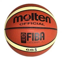 Ballon de basket en cuir Molten à prix de gros, logo personnalisé, ballon de basket d'intérieur GG6X GG7X GG5X