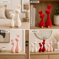 Statue de lapin mignonne et moderne en résine, accessoires de décoration pour la maison, le salon, le bureau, décorations de Pâques, sculpture décorative, 2 pièces