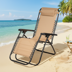 Poltrona Beige GRAVITY 65x175x110 cm per Uso in Spiaggia - Product Image 3