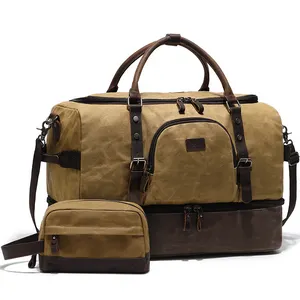 Nerlion In Stock Vintage Canvas Wholesale Genuine Overnight Weekend Large Holiday Luggage Unisex Travel Duffel Bags