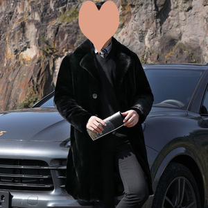 Cappotto in Ecopelliccia di Lusso per <span class=keywords><strong>Uomo</strong></span> con Texture Realistica e Lucentezza Naturale Simile alla Vera Pelliccia Animale - Product Image 6