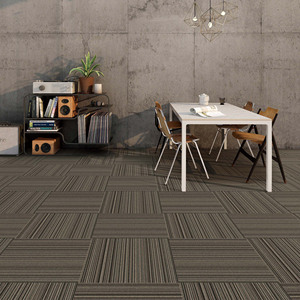 Office Carpet Tiles Polypropylene Loop Pile Anti-static Modern <b>Puzzle</b> Pattern 50x50cm Commercial Square Tiles - Product Image 5