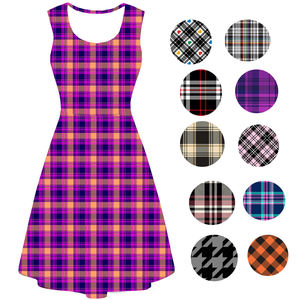 Индивидуальный дизайн оптом женские клетчатые летние платья без рукавов с принтом - Product Image 1