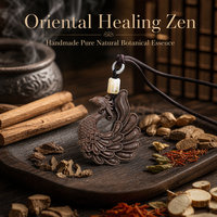 Collier d'encens au Borneol fait main, Pendentif Phénix Régénérant aux Herbes Naturelles, OEM Marque Privée, Amulette Spirituelle pour la Résilience et la Force