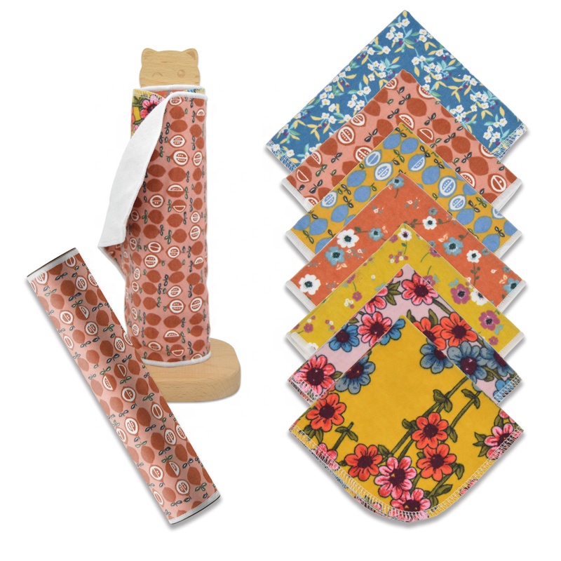 Экологичная Безбумажная детская Органическая чистящая ткань, моющиеся чайные салфетки, Кухонное многоразовое небумажное полотенце