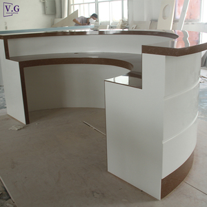 Comptoir de bureau Design Surface solide Matériau en pierre Comptoir de sortie dentaire Comptoir demi-rond - Product Image 3