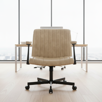 Chaise d'ordinateur ergonomique pour bureau à domicile, avec dossier confortable, siège réglable en hauteur, tabouret de maquillage, position assise croisée, structure métallique et roulettes
