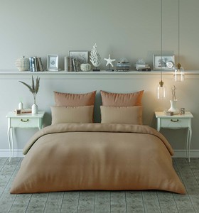 ชุดผ้าปูที่นอนสีน้ำตาลอ่อนสไตล์โมเดิร์นมินิมอลเรียบง่าย – คอลเลกชันเครื่องนอนผ้าฝ้ายพรีเมียม เนื้อนุ่มและระบายอากาศได้ดี - Product Image 1