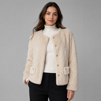 Cross-border European American Faux Mink Fur Full Pelt Trendy Warm Eco-friendly Winter Woven Shearing Single Button Long