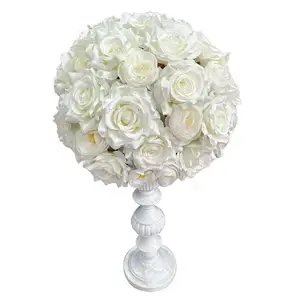 Wholesale Handmade Wedding Center Pieces Silk Decorations White Flower Ball