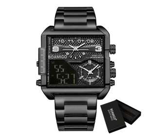 นาฬิกาข้อมือผู้ชาย <span class=keywords><strong>BOAMIGO</strong></span> สแตนเลสสตีลทรงเหลี่ยม ดีไซน์หรูหรา สไตล์ธุรกิจและสปอร์ต หน้าปัดกระจก พร้อมเข็มนาฬิกา - Product Image 5