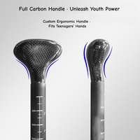 Pagaie de SUP Junior en Fibre de Carbone OEM ODM Haute Résistance, 3 Pièces Réglables pour Enfants, Idéale pour l'Entraînement Aquatique