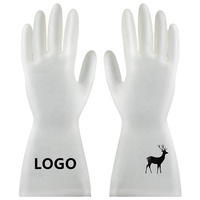 Gants en caoutchouc PVC blanc à manches longues avec logo personnalisé Gants de ménage imperméables pour le nettoyage de la cuisine, la vaisselle, usage général