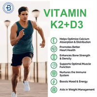 Capsules OEM Halal Calcium Magnésium Vitamine D3 et K2 MK7 – Complément pour la Santé Immunitaire – 10000 UI 50000 UI – Capsules Vitamine D3 K2