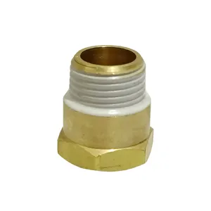 Premium Quality Hexagon Head Brass Fittings 28Mm Brass 1/2 Inch Water Pipe Adapter