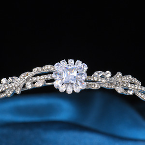 <span class=keywords><strong>Couronne</strong></span> de mariée de style vintage euro-américain à double couche avec strass, exquise pour concours de beauté, en alliage et pierres de cristal - Product Image 5