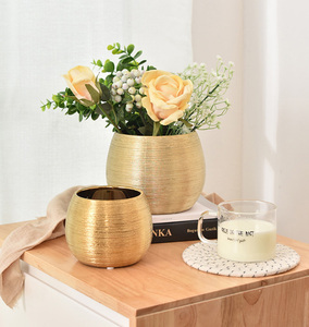 Pots de Fleurs d'Intérieur en Céramique pour Dropshipping, Finition Dorée, Petits Jardinières pour Plantes d'Intérieur, Succulentes, Orchidées et Sansevières pour Jardin - Product Image 2