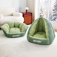 Lit pour chat et chien convertible, tente et canapé, double usage, maison pour animaux de compagnie, coussin amovible et lavable, pour petits chats et chiots