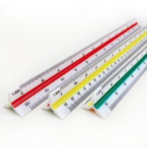 Bview Art Professionelles 30 cm Plastik-Dreiecklineal mit Sechs Skalen für Zeichnen und Design - Product Image 1