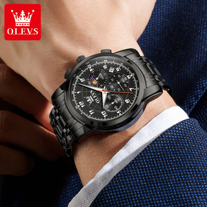 <span class=keywords><strong>Montre</strong></span> OLEVS 2983 de luxe, design OEM personnalisé, sport, acier inoxydable, phase de lune, <span class=keywords><strong>chronographe</strong></span>, lumineuse, étanche, quartz, pour homme - Product Image 2