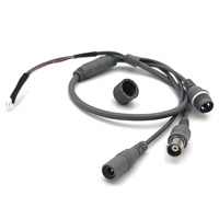 Cable de alimentación de vídeo de 550mm, arnés de cableado, aislamiento de PVC, Conductor Coaxial de cobre de 50ohm, botón de Reinicio de alimentación CC, conector BNC
