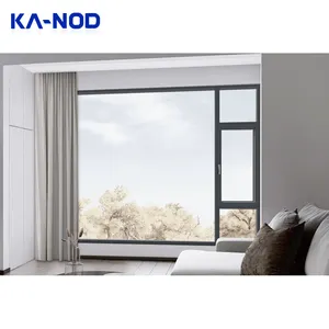 Yüksek enerji tasarrufu çift camlı pencereler kasırga darbe alüminyum eğim ve villa için kanatlı pencere çevirin