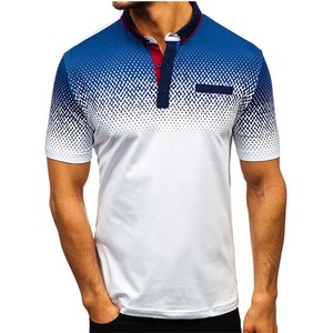 Chemises polo pour hommes à imprimé floral personnalisé, sans col, surdimensionnées, 100% coton, chemise de golf avec logo, manches courtes - Saison estivale, vente en gros - Product Image 1