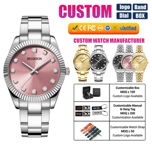 Fabricantes <span class=keywords><strong>de</strong></span> Relojes Personalizados, Reloj <span class=keywords><strong>de</strong></span> Lujo Analógico para Mujer, Caja Dorada, Correa <span class=keywords><strong>de</strong></span> Cuero, Resistente al Agua, Juego <span class=keywords><strong>de</strong></span> Relojes para Mujer - Product Image 1