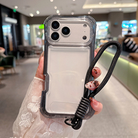 Coque de téléphone rigide transparente fine pour iPhone 17 Air 16 15 14 Plus 13 Pro Max, antichoc avec protection airbag aux 4 coins